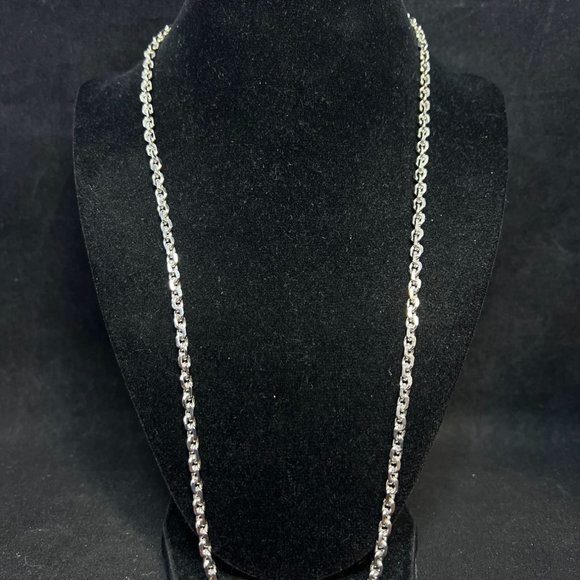 Unbranded Jewelry - Vintage Heavy Silver Tone Cable Chain Necklace 25" (4171)
